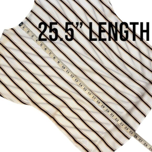 Adrianna Papell Cream Striped V-Neck Wrap Blouse Sz M - Picture 9 of 11